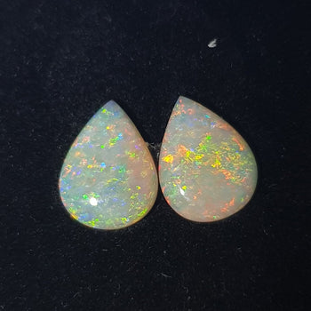 3.96ct Pair of Pear Shape Opals 12.7x9.6mm