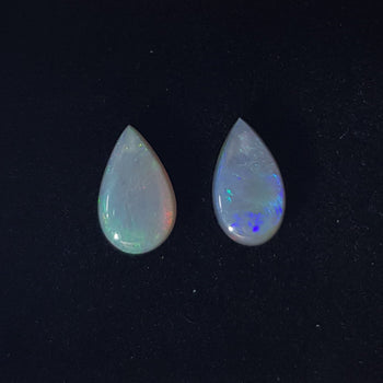 3.27ct Pair of Pear Shape Opals 10x6mm