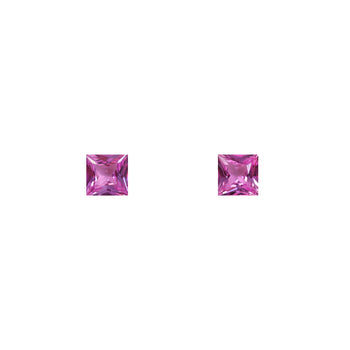 1.34ct Pair of Princess Cut Pink Sapphires 4.8mm