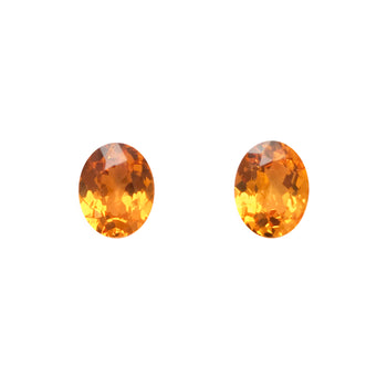 6.22ct Pair of Oval Faceted Spessartite Garnets 9.8x7.8mm