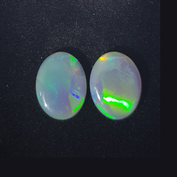 5.27ct Pair of Oval Cabochon Opals 12.1x9.4mm