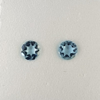 0.54ct Pair of Round Faceted Aquamarines 4.5mm