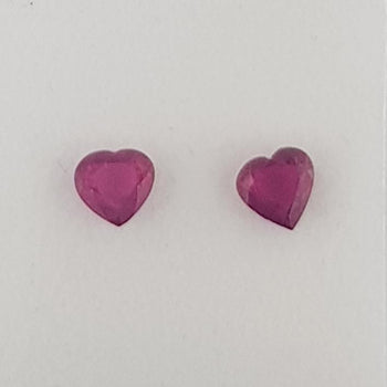 1.05ct Pair of Heart Shape Rubies 5x4.8mm