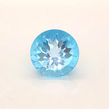 15mm Round Faceted Swiss Blue Topaz