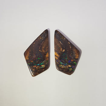 48.43ct Pair of Kite Shape Boulder Opals 40x20mm
