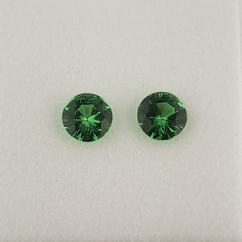 1.60ct Pair of Round Faceted Tsavorite Garnets 6mm