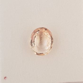 4.12ct Oval Faceted Peach Sapphire Certified Unheated 9.9x8.2mm
