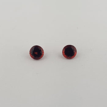 0.78ct Pair of Round Faceted Red Spinels 4.3mm