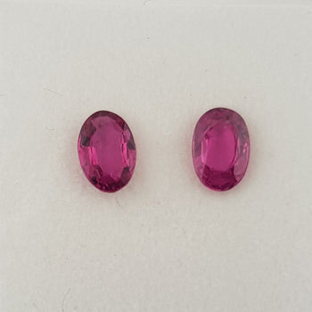 1.12ct Pair of Oval Faceted Rubies 6x4mm