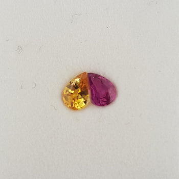 Co-Ordinating Yellow Sapphire and Ruby Pair 0.53ct, 4.7x3.5mm
