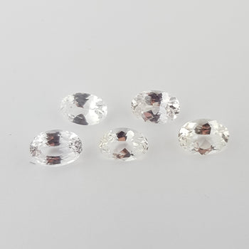 7x5mm Oval Faceted White Sapphire